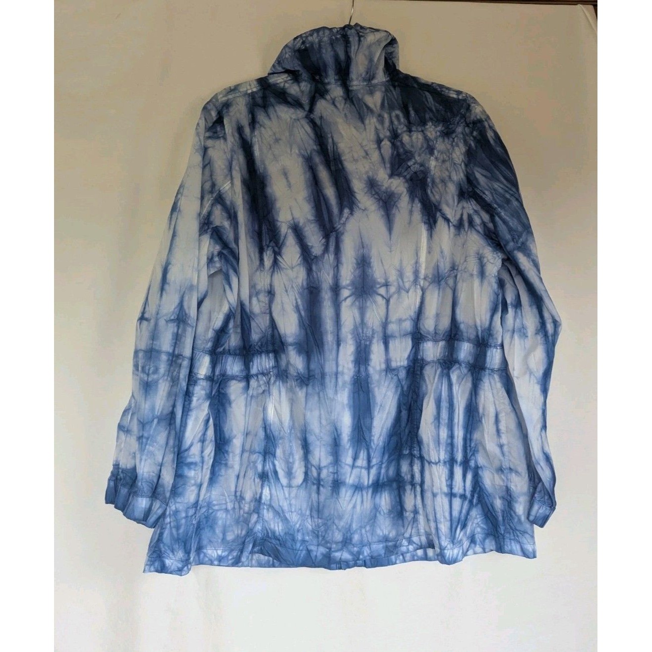 Cj Banks Women’s 1x 16/18w Blue White Tie Dye Hooded Jacket Nwt Full Zip — image 3 of 8